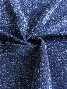 NU&NOW Plus Size Long Sleeve Ruched Glitter Lapel Tie Front Slit Two Pieces Set - Blue - View 7