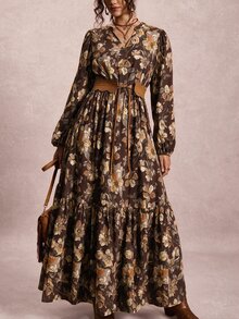 Freevana 大尺碼女款全印花休閒日常夏季洋裝 - 彩色 - 查看 5