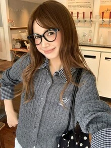 DAZY Women's Round Neck Long Sleeve Cardigan, Autumn/Winter - Coffee Brown - View 6