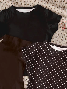 3PCS Tween Girls T-Shirts - Multicolor - View 4