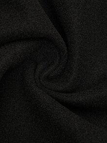 Sweetra CURVE Plus Size Women Solid Color Waist Tie Fashion Versatile Overcoat - Black - View 6