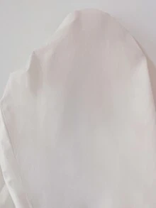 BrightlyHer Plus Size White Button Front Shirt Collar Extra Long Sleeve Blouse Elegant Office Fall Winter 2026 - White - View 7