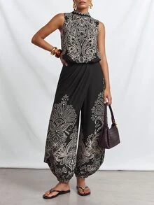 Zivah Women's Paisley Print Casual Daily Wear Jumpsuit - Multicolor - View 6
