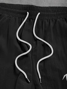 Gym Rark Men's Drawstring Waist Casual Versatile Daily Travel Sports Long Pants - Black - View 4