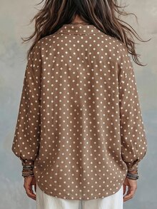 NostaNoir Women's Autumn/Winter New Hot-Selling Polka Dot Pattern Casual Versatile Plus Size Shirt Fall - Multicolor - View 2