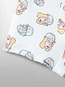 Rick and Morty X SHEIN American Cartoon Plaid Men's Underwear, Cute All-Over Print Casual Boxer Shorts - White - View 7