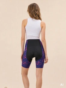 Exploreva Women's Colorblock Casual Versatile Daily Commute Cycling Shorts - Hot Pink - View 3