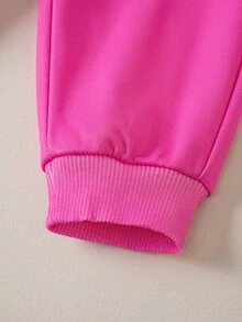 LOONEY TUNES X SHEIN Baby Boy Cartoon Pattern Long Sleeve Sweatshirt And Pants Casual Daily Outfit - Pink - View 8