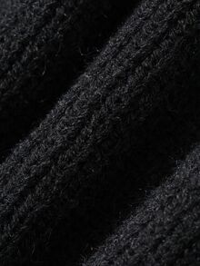 DAZY Women's Round Neck Long Sleeve Back Knot Design Fashion Sweater - Black - View 11