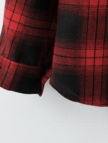 Linhara Plus Size Women's Best-Selling Elegant Casual Classic Plaid Patchwork Hooded Contrast Color Long Sleeve Shirt, Simple Cut Slimming Fit Multi-Functional Pocket Design, Suitable For Daily Commute, Christmas Party, Outing Date Gathering Travel Wear Shacket - Multicolor - View 3