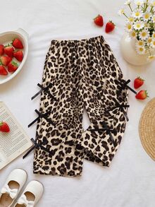SHEIN Baby Girl Casual Vacation Cute Versatile Red & White Plaid Elastic Waist Long Pants - Multicolor - View 6