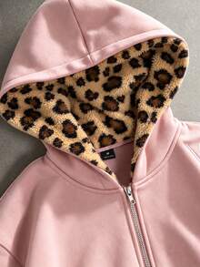 STYNVO Men's Embroidered Zip-Up Long Sleeve Hooded Sweatshirt - Pink - View 3