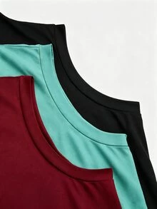 Sweetra CURVE Plus Size Camisole 3 Pieces Set, Mock Neck 3 Pieces Set, Multi-Color 3 Pieces Set - Multicolor - View 5