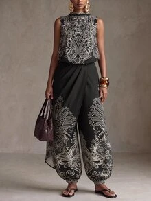 Zivah Women's Paisley Print Casual Daily Wear Jumpsuit - Multicolor - View 8