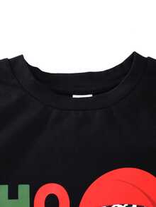 Young Boy Christmas Pattern Knitted Soft Crew Neck Short Sleeve Pullover T-Shirt Kids - Black - View 5