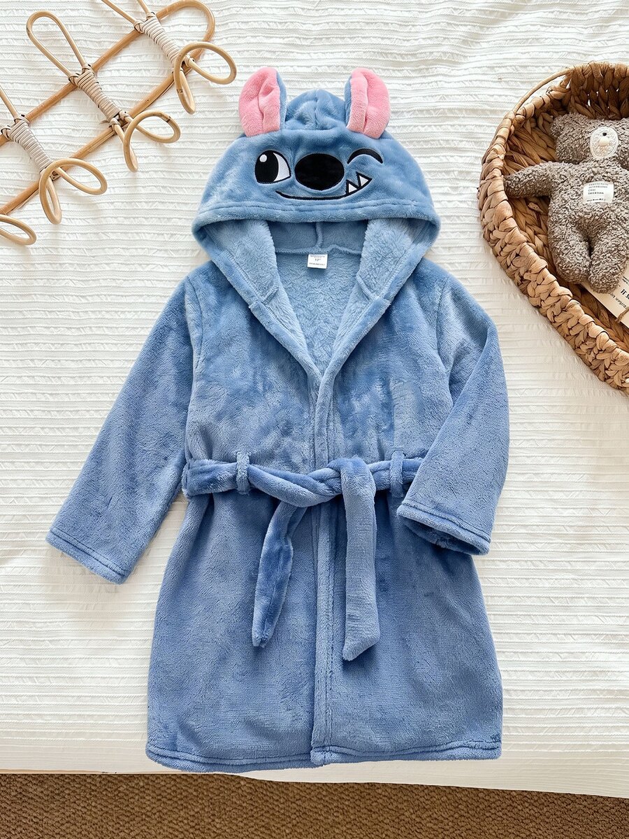 小男孩針織素色刺繡連帽休閒開襟衫居家服 - 彩色 - 查看 1