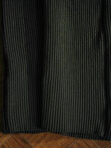 MOTF PREMIUM ELEGANT FUR COLLAR RIBBED KNIT BODYCON DRESS, EXQUISITE FITTED BODYCON DRESS - Green - View 7