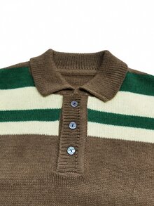 Chillumni Men's Colorblock Casual Daily Long Sleeve Sweater - Khaki - View 4