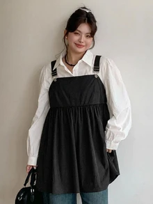 Dazy Plus Solid Color Camisole Tank Top Layering Style Casual Versatile Plus Size Women - Black - View 4