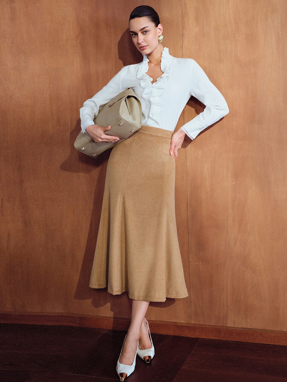 MOTF WOMEN'S AUTUMN/WINTER WOOL BLEND ELEGANT MERMAID HEM SKIRT