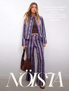 Nöista New Chinese Style Long Sleeves Casual Striped Jacket - Purple - View 2
