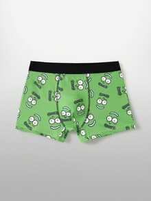 Rick and Morty X SHEIN Men's Cartoon Print Casual Everyday Boxer Briefs - Green - View 3
