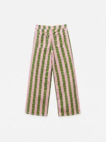 Nöista Celana Jeans Denim Kasual Longgar Potongan Lurus dengan Desain Saku Bergaris untuk Wanita - Khaki - View 11