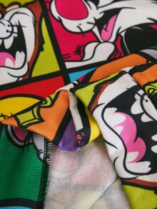 LOONEY TUNES X SHEIN Men's All-Over Print Casual Daily Hoodie - Multicolor - View 7
