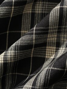FRIFUL Women's Plaid Side Buckle Design Slit Skirt - Black - View 8