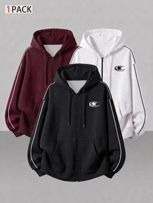 Gym Rark Men's Colorblock Zip-Up Casual Versatile Hooded Sweatshirt - Multicolor - View 1
