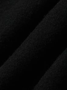 DAZY تي شيرت نسائي بأكمام طويلة وربطة أمامية من الشبك المتباين بتصميم عصري - الأسود - مشاهدة 3