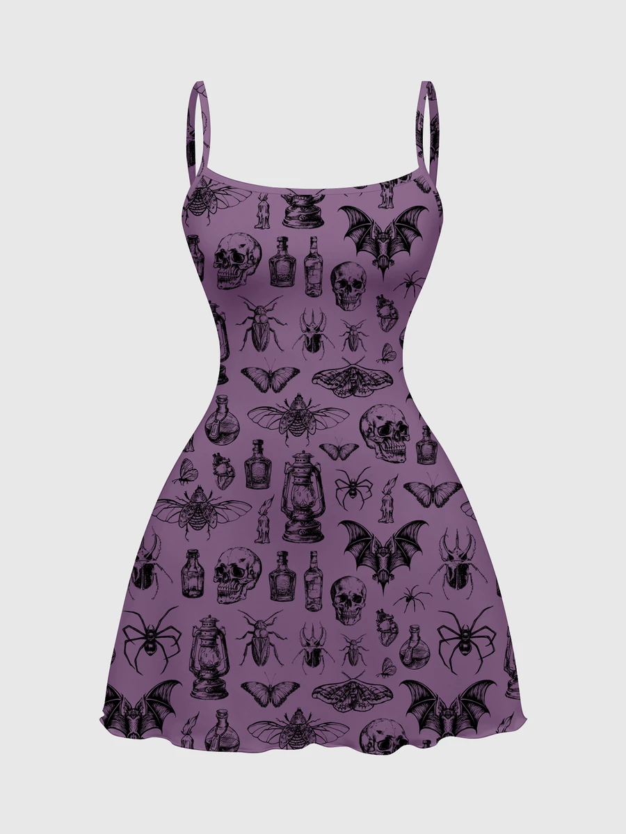 ROMWE Dark Gothic Mori Style Moon Sun Star Sexy Spaghetti Strap Elastic Plus Size Dress - Purple - View 1