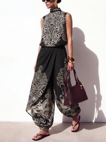 Zivah Women's Paisley Print Casual Daily Wear Jumpsuit - Multicolor - View 2