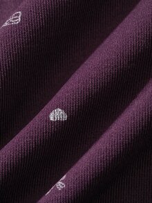 Dazy Plus 2件組蝴蝶結印花方領修身長袖T恤與直筒長款睡褲套裝 秋季 - 中紫紅色 - 查看 7