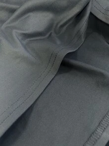 SuriyaCove Cropped Loose Fit T-Shirt T2026080203#Double Brushed Milk Silk 180G#Color 95 - Light Grey - View 5