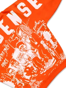 ROMWE MEN Street Life Spring Casual Graphic Men's Letter Graphic Long Sleeve Drawstring Hooded Casual Sweatshirt, Autumn, Winter, Y2K - Orange - View 3