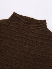 Flora Isola Flora Isola Gaun Rajut Kasual Wanita Warna Polos untuk Sehari-hari di Musim Panas - Coffee Brown - View 3