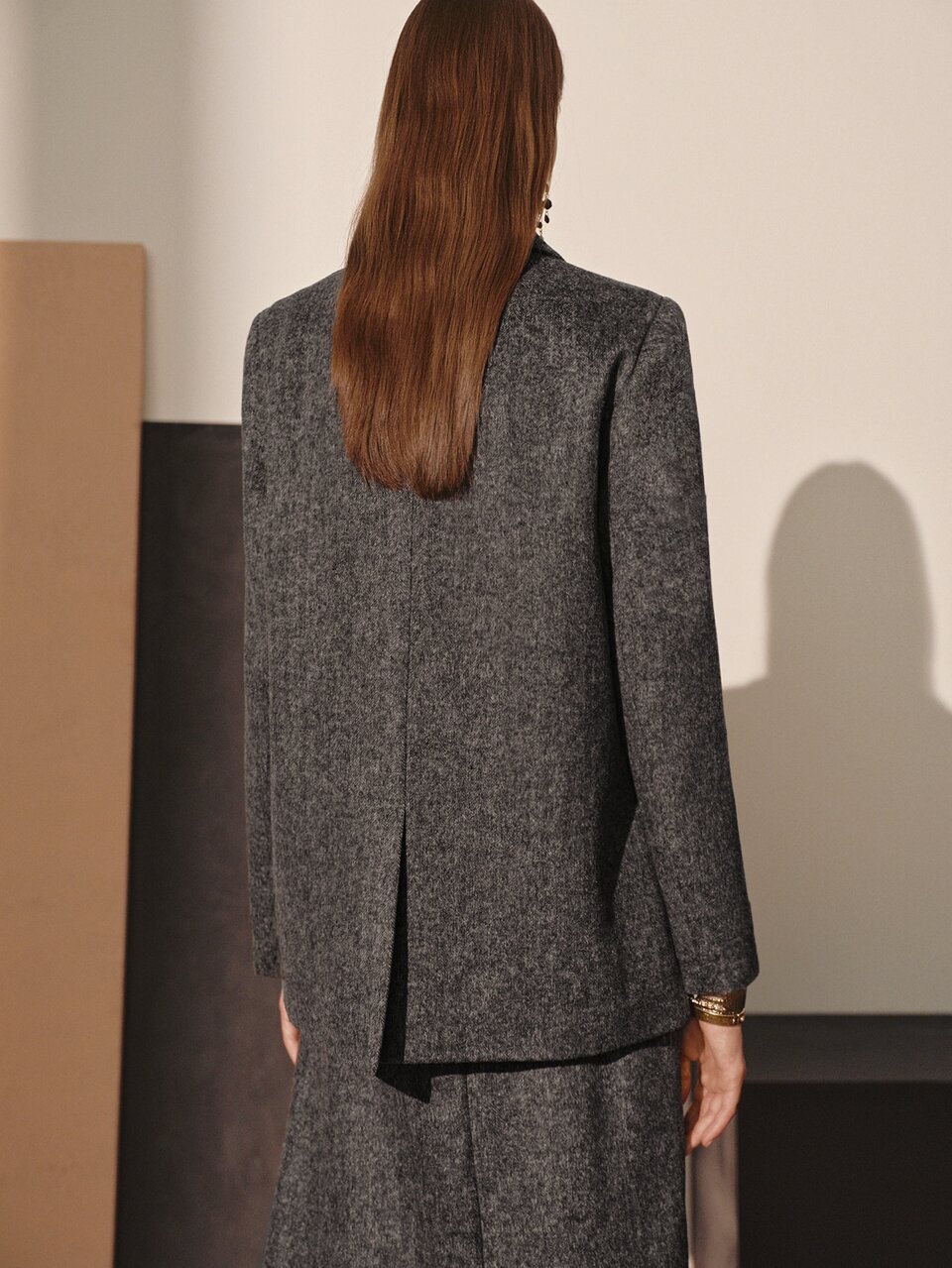 MOTF WOOL BLEND LAPEL NECK LONG SLEEVE BLAZER JACKET, AUTUMN/WINTER