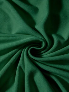 GlowEve CURVE 女款大尺碼圓領蕾絲拼接不對稱下擺純色休閒百搭日常短袖T恤 - 軍綠色 - 查看 5