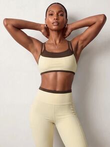 Zivah Women's Striped Colorblock Camisole Tank Top And Fitted Leggings Sports Set - Multicolor - View 2