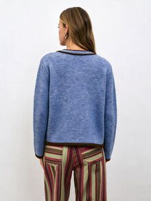 Nöista Women's Colorblock Casual Versatile Daily Wear Cardigan - Blue - View 5