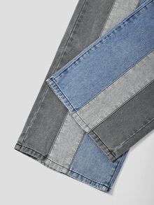 GlowEve CURVE Plus Size Women's Colorblock Pocket Loose Casual Versatile Denim Jeans - Blue - View 4