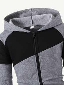 SHEIN 男童休閒保暖內裡拉鍊連帽外套與運動長褲兩件套，適合日常穿著、通勤、運動、上學及其他場合 - 灰色 - 查看 5