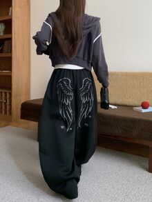 DAZY Women's Casual Loose Korean Style Sweatpants - Black - View 3