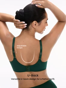 LUVLETTE Dream Curve Air Unlined Full Coverage Side Support Airy Christmas Green  Mesh Basic Breezy Comfort Minimizer Bra - Dark Green - View 4