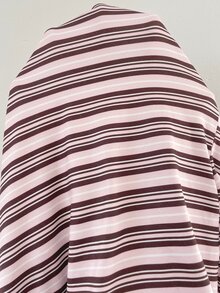 SHEIN Maternity Casual Striped Colorblock Long Sleeve Daily T-Shirt - Pink - View 5