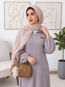 Solavon بلوزة رياضية من الدنيم بأكمام طويلة للنساء ذوات الأحجام الكبيرة للارتداء اليومي - الأرجواني - مشاهدة 6
