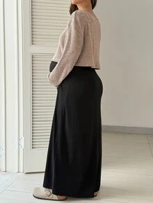 SHEIN Maternity Casual Dress And Asymmetrical Shoulder Top 2 Pieces Set - Multicolor - View 2