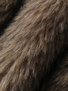 DAZY Women's Solid Color Fashion Versatile Winter Faux Fur Coat - Brown - View 10