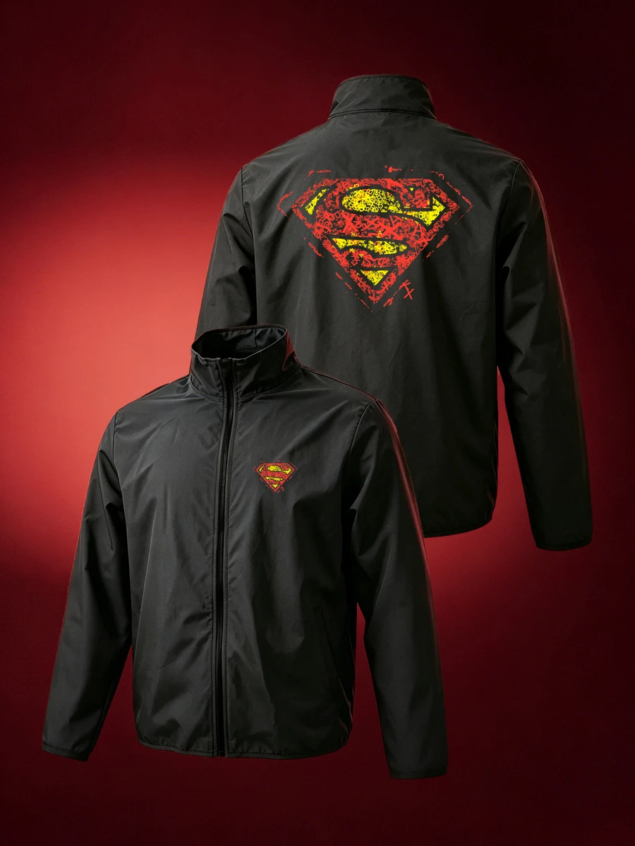 Manfinity SUPERMAN X SHEIN Men Sports Jackets - Black - View 1